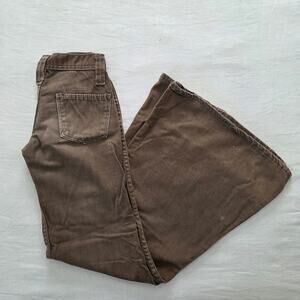 Vintage 70s Ultra Flared Brown Pants kids 10/12